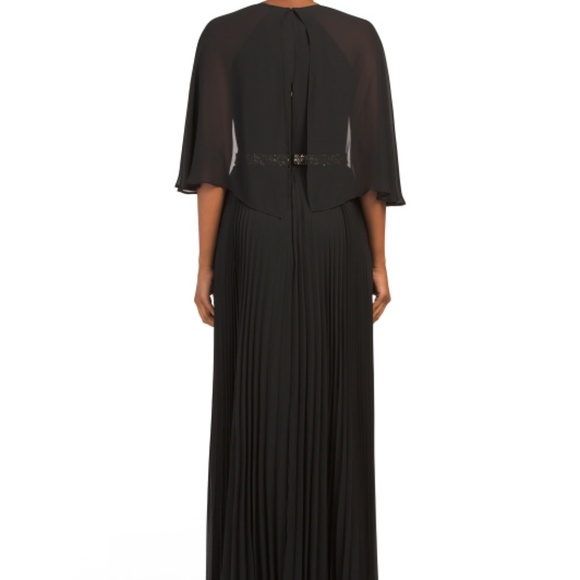 LAUNDRY BY SHELLI SEGAL Cape Beaded Formal Gown - Picture 3 of 4